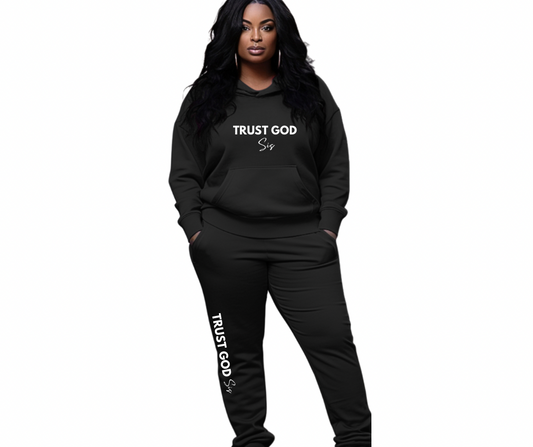 PRE ORDER Black & White Signature Fleece Sweatsuit Set